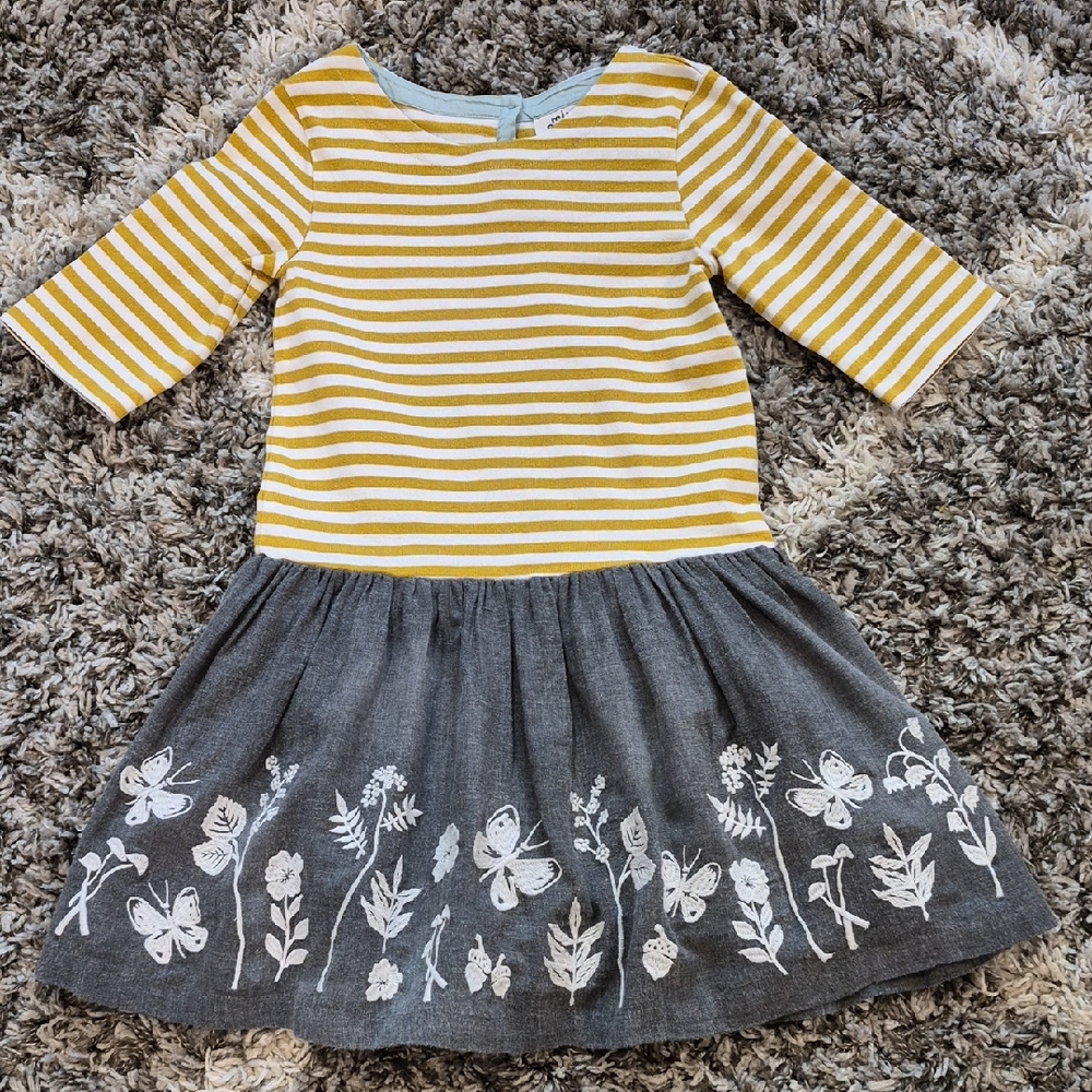 Boden Striped and Embroidered Dress